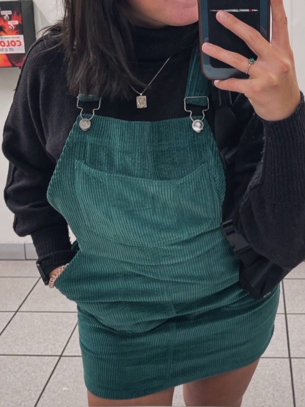 wild fable Green Corduroy Overall Dress